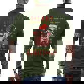 Pig Christmas Ugly Sweater Santa Hat Pig Lover Xmas Men's T-shirt Back Print