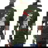 Ugly Christmas Sweater Rabbit Lover Santa Hat Holiday Men's T-shirt Back Print