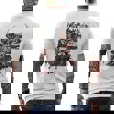 Buck White Tail Deer Hunting Hunter Distressed American Flag Men's T-shirt Back Print