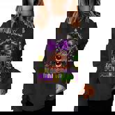 Little Miss Mardi Gras Cute Girl Messy Bun Festival Carnival Women Sweatshirt