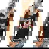 Pink Christmas Coffee Xmas Gingerbread Man Cookie Coffee Women Tank Top