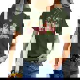 Pink Christmas Coffee Xmas Gingerbread Man Cookie Coffee Women T-shirt