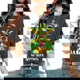 Proud Jamaican Afro Black Woman Jamaica Flag Women's Oversized Comfort T-Shirt