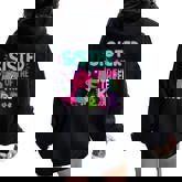 Sister Of The Three Rex Birthday Dinosaur Family Matching Women Oversized Hoodie Back Print