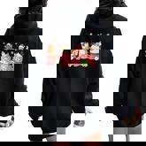 Pink Christmas Coffee Xmas Gingerbread Man Cookie Coffee Women Oversized Hoodie Back Print