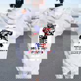 Christian Girl Love Jesus America Cute 4Th July Patriotic Women Oversized Hoodie Back Print