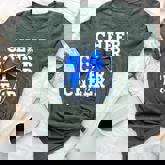 Cheer Mom Blue Bow Cheerleader Competition Game Day Bella Canvas T-shirt