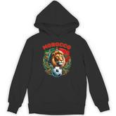 Lion And Flag Morocco Soccer Team Moroccan Soccer Fans Hoodie