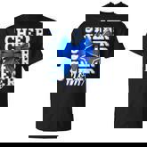 Cheer Mom Blue Bow Cheerleader Competition Game Day T-Shirt