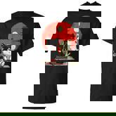 Cute Cartoon Cats Eating Sushi With Japanese Sun T-Shirt