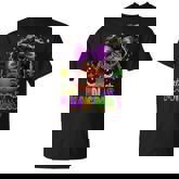 Little Miss Mardi Gras Cute Girl Messy Bun Festival Carnival T-Shirt