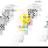 Nine Is A Vibe 9Th Birthday Groovy Smile Face 9 Years Old T-Shirt