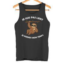 T-shirt Humour « Mon Animal Totem Est Le Paresseux » - Design Français Décontracté - Coupe Classique, Couleurs Nature