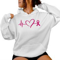 Sweat à Capuche Octobre Rose - Ruban Cœur Battant Cancer Du Sein - Hommage Et Soutien - Cadeau Solidaire Pour Femme - Coupe Classique