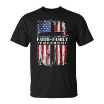 Women's Camouflage American Flag Faith T-Shirt - Patriotic Graphic Tee, Short Sleeve, Loose Fit - View #9