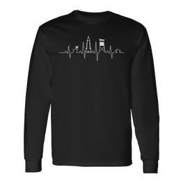 Jäger Ekg Herzschlag Mit Wildschwein Hirsch Hochsitz Langarmshirts - Seseable