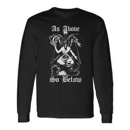 Wie Obeno Unten Baphomet Magic Devil Langarmshirts - Seseable