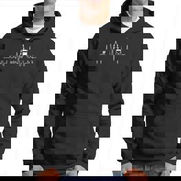 Jäger Ekg Herzschlag Mit Wildschwein Hirsch Hochsitz Kapuzenpullover - Seseable