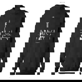 Herzschlag Gitarrist Geschenk Herz Musiker Gitarre Sweatshirt - Seseable