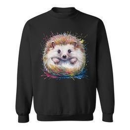 Igel Herren Damen Bunt Aquarell Igel Sweatshirt - Seseable