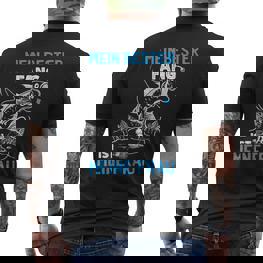 Herren Anglerpruch Mein Bester Fang Ist Meine Frau Angeln T-Shirt mit Rückendruck - Seseable