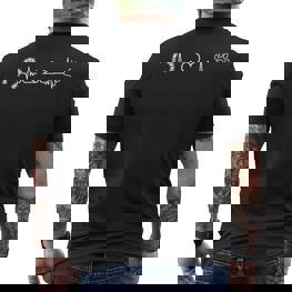 Hufeisen Herzschlag Hund Pfote Pferd Fuß Herz T-Shirt mit Rückendruck - Seseable