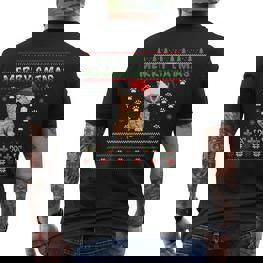 Weihnachten Mitüßer Katze Frohe Weihnachten Merry Catmas T-Shirt mit Rückendruck - Seseable