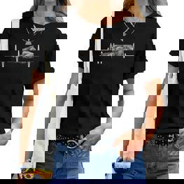 Britisch Kurzhaar Katze Lady Girl Cat Heartbeat T-shirt Frauen - Seseable