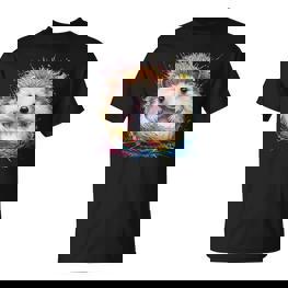 Igel Herren Damen Bunt Aquarell Igel T-Shirt - Seseable