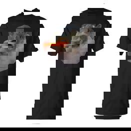 Kugelfisch Der Eine Karotte Isst Meme Lustige Blowfish Dank-Meme T-Shirt - Seseable