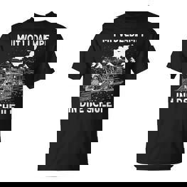 Mitolldampf In Diechule Eisenbahn Zug Einschulung T-Shirt - Seseable