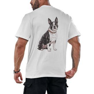 Boston Terrier Dog Dad Boston Terrier Dog Lovers Men's Back Print T-Shirt - Bostonterriersmerch.com