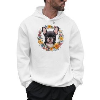 Boston Terrier Mom Floral Bostie Dog Lover Flowers Cute Men Hoodie - Bostonterriersmerch.com