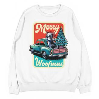 Boston Terrier Merry Christmas Tree Truck Santa Dog X-Mas Unisex Sweatshirt - Bostonterriersmerch.com