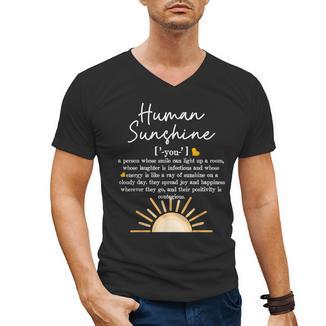 Vintage Human Sunshine Definition Teachers Mom Boss Women Men's V-Neck T-Shirt - teacherstshirts.com