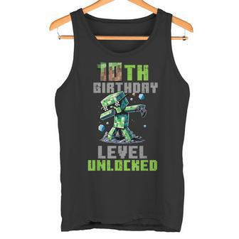 10 Geburtstag Level Freigeschaltet Pixel Dab 10 Bday Gamer Boys Tank Top - Geschenkecke