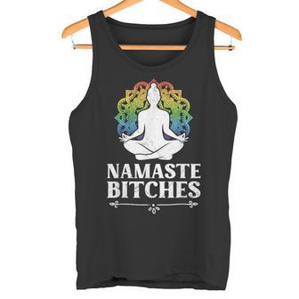 Aggro Yoga Namaste Bitches Lustiges Yogi Tank Top - Geschenkecke