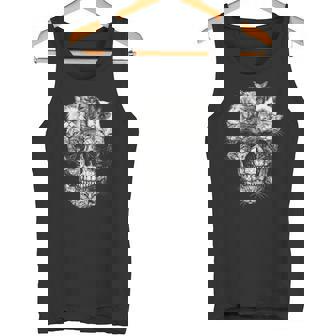 Akull But It's Cats Kitty スケルトン ハロウィン 猫 スカル タンクトップ - Kawaiitshirt