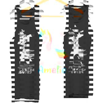 Amelie Name Prénom Amelie Licorne Dansante Colorée Débardeur e - Cadeauxyz