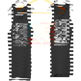 American Fooball USA Flag Patriotic Sports Vintage Football Tank Top | Mazezy