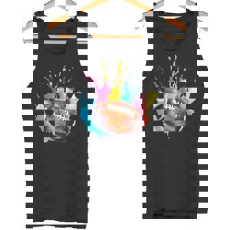 American Football Rugby Ball Watercolor League Player Fan Tank Top | Mazezy
