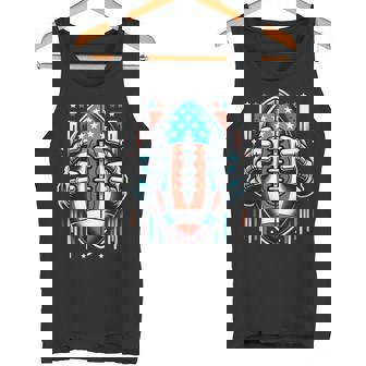 American Football US Flag Patriotic Football Graphic Tank Top | Mazezy