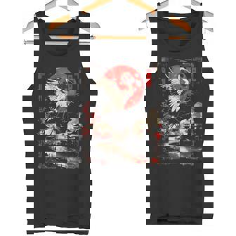 Anime Japanese Goth Cyberpunk City Cranes Japan Art Nature Tank Top | Mazezy