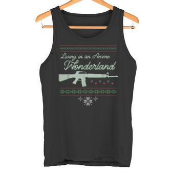 Armas Para Navidad Feo De Punto De Caza Rifle Militar Divertido Regalo Camiseta sin mangas - Regaloses