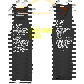 Athlete Saying Design Parkour Runner I Like Beer & Parcours Tank Top | Mazezy