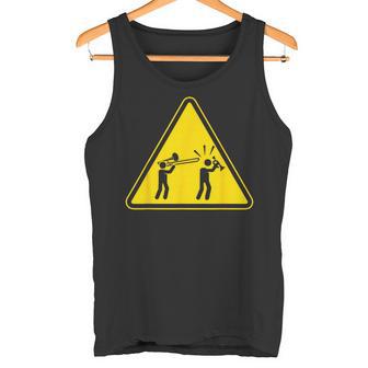 Attention Joueur De Trombone Cadeau Noir Coupe Classique Manche Courte Musical-Instrument- Homme Adulte Débardeur e - Cadeauxyz