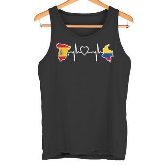 Bandera Española Colombiana España Colombia Heartbeat Camiseta sin mangas - Regaloses