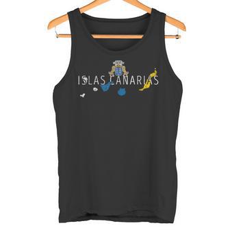 Bandera Mapa Canario Recuerdo Islas Canarias España Camiseta sin mangas - Regaloses