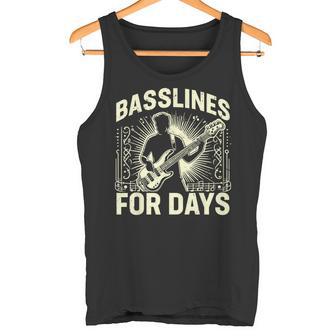 Basslines For Days Bass Player Tank Top | Mazezy
