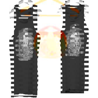 Bigfoot Et Alien Ufo Campfire Retro Débardeur e - Cadeauxyz